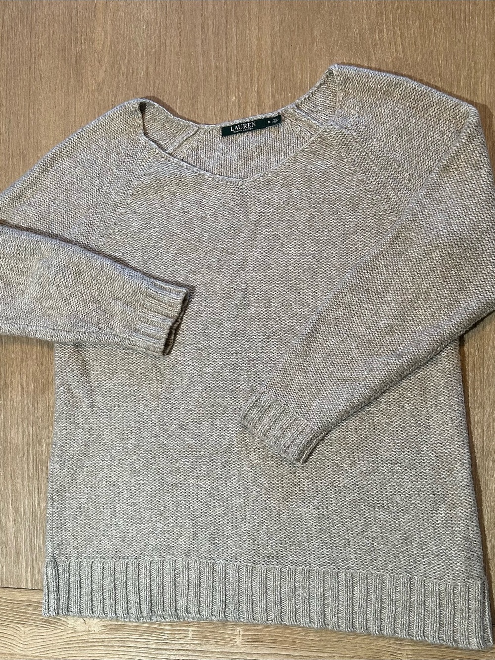 Lauren Ralph Lauren scoop-neck marled knit sweater Medium